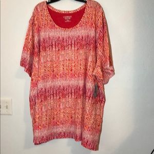 Catherine’s 5X multi-colored orange Tee - NWT